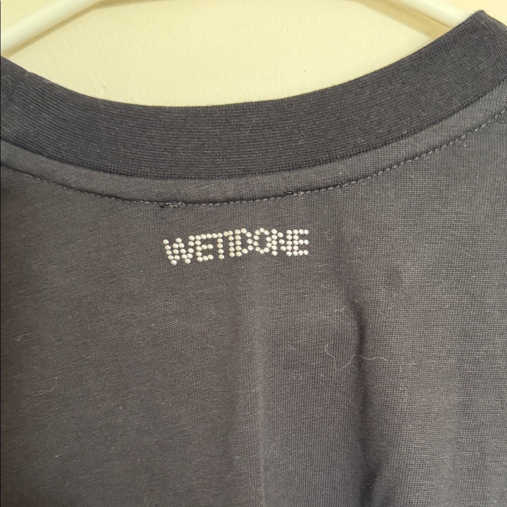 Men's Black Short Sleeve Tee with Studded Logo Detail - Picture 6 of 8